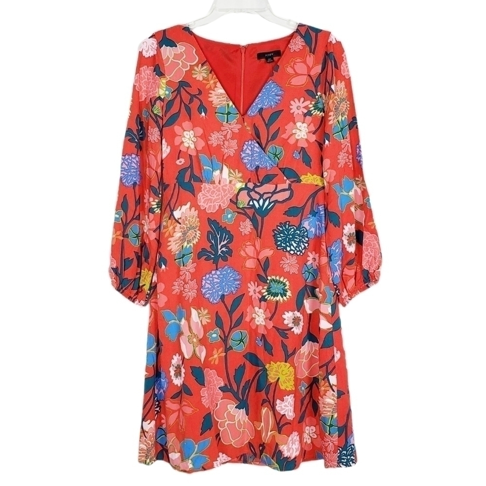 J.CREW V-neck mini dress in floral NWT blogger